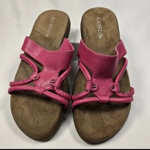 Aerosoles Wip Away Pink Women's Slide Flat Sandals Comfort Size 9